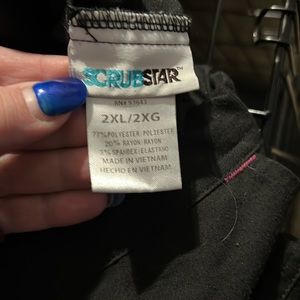 Scrub pants size 1xl black with pink trim scrub star brand